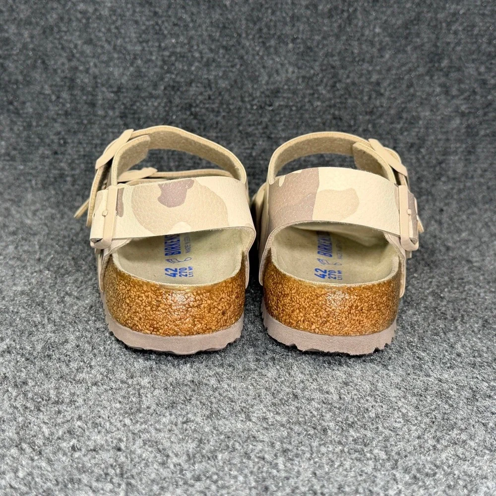 Birkenstock Milano Sandals Mens 9 Desert Soil Grey Taupe Camouflage Soft Footbed